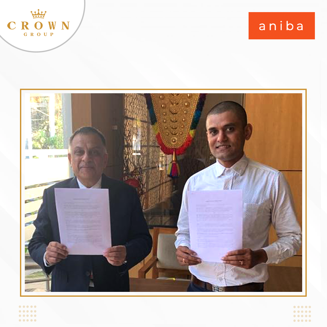 Pic Caption: From Left - Cmde Rakesh Anand (Retd.), Head of Marine Division, Crown Group Defence & Mr Vishwas Doyijode, Director, Aniba Solution Pvt Ltd at the MoU signing ceremony between OIPL & ASPL at Aero India 2023.