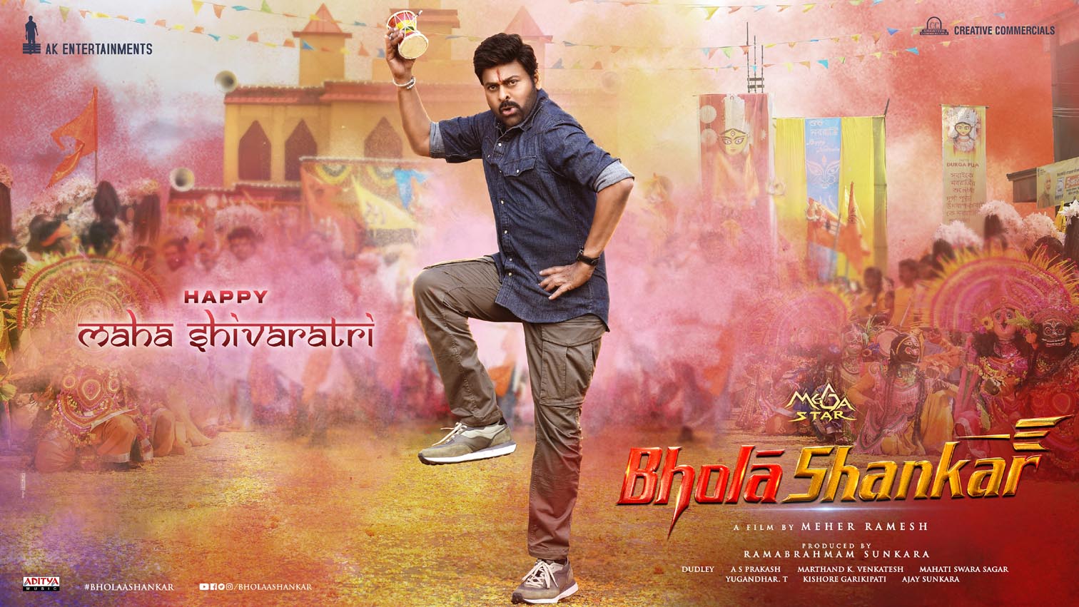 Megastar Chiranjeevi, Meher Ramesh, Anil Sunkara’s Mega Massive Movie Bholaa Shankar's Streak Of Shankar Unveiled On Maha Shivaratri