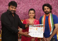 Megastar Chiranjeevi Claps, Nithiin, Rashmika Mandanna, Venky Kudumula, Mythri Movie Makers #VNRTrio Launched Grandly