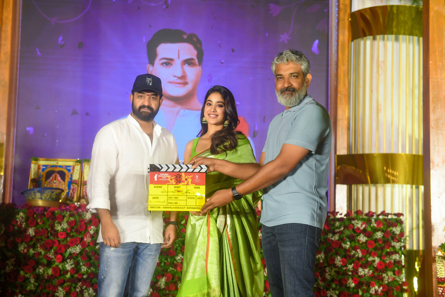 NTR, Janhvi Kapoor and Koratala Siva's Pan Indian Biggie NTR 30 gets a star-studded launch; SS Rajamouli, Prasanth Neel and others attend*