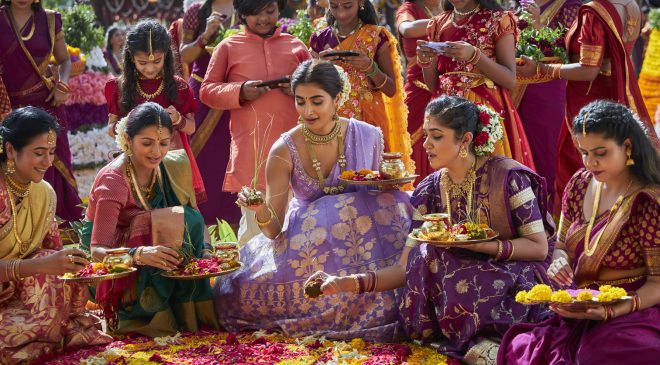 Telugu cinema’s heartbeat Pooja Hegde excels in Bathukamma song