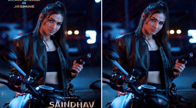 Introducing Andrea Jeremiah As Jasmine From Victory Venkatesh, Sailesh Kolanu, Venkat Boyanapalli, Niharika Entertainment’s Prestigious Project Saindhav
