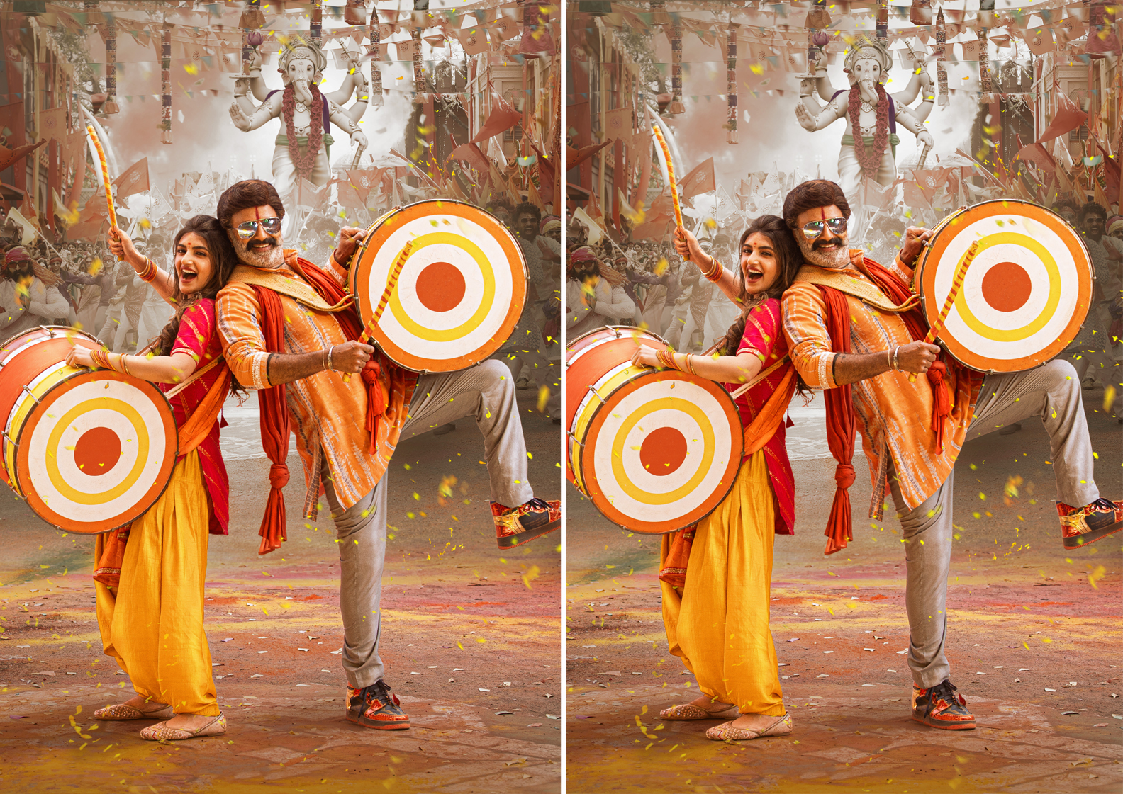 A Massive Festival Treat- The Highly Energetic Ganesh Anthem From Nandamuri Balakrishna, Anil Ravipudi, Shine Screens Bhagavanth Kesari Unveiled