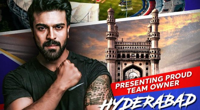 GLOBAL STAR RAM CHARAN THE PROUD OWNER OF HYDERABAD TEAM IN INDIAN STREET PREMIER LEAGUE