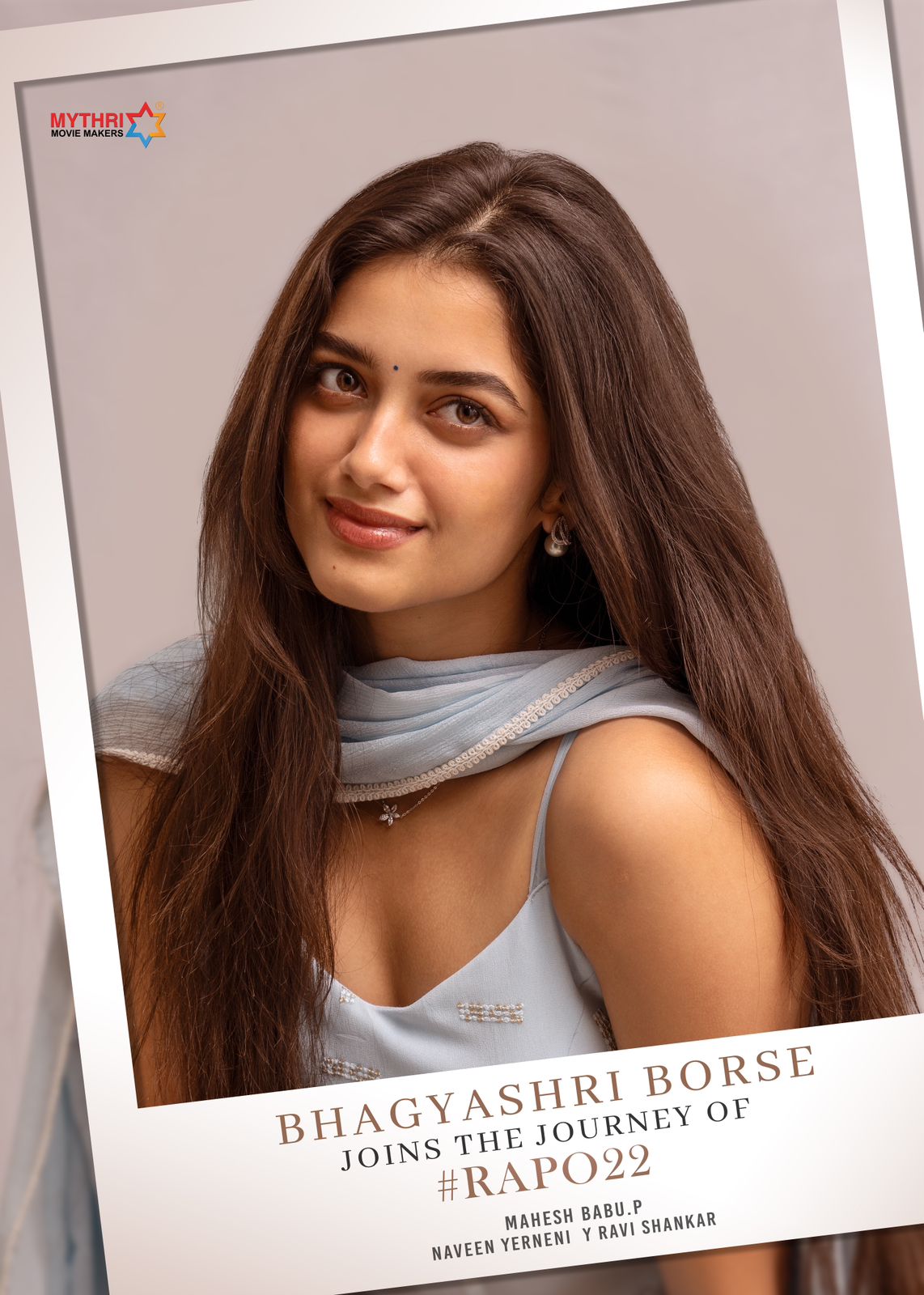 Talented Actress Bhagyashi Borse onboards Ram Pothineni, Mahesh Babu P, Mythri Movie Makers' RAPO22