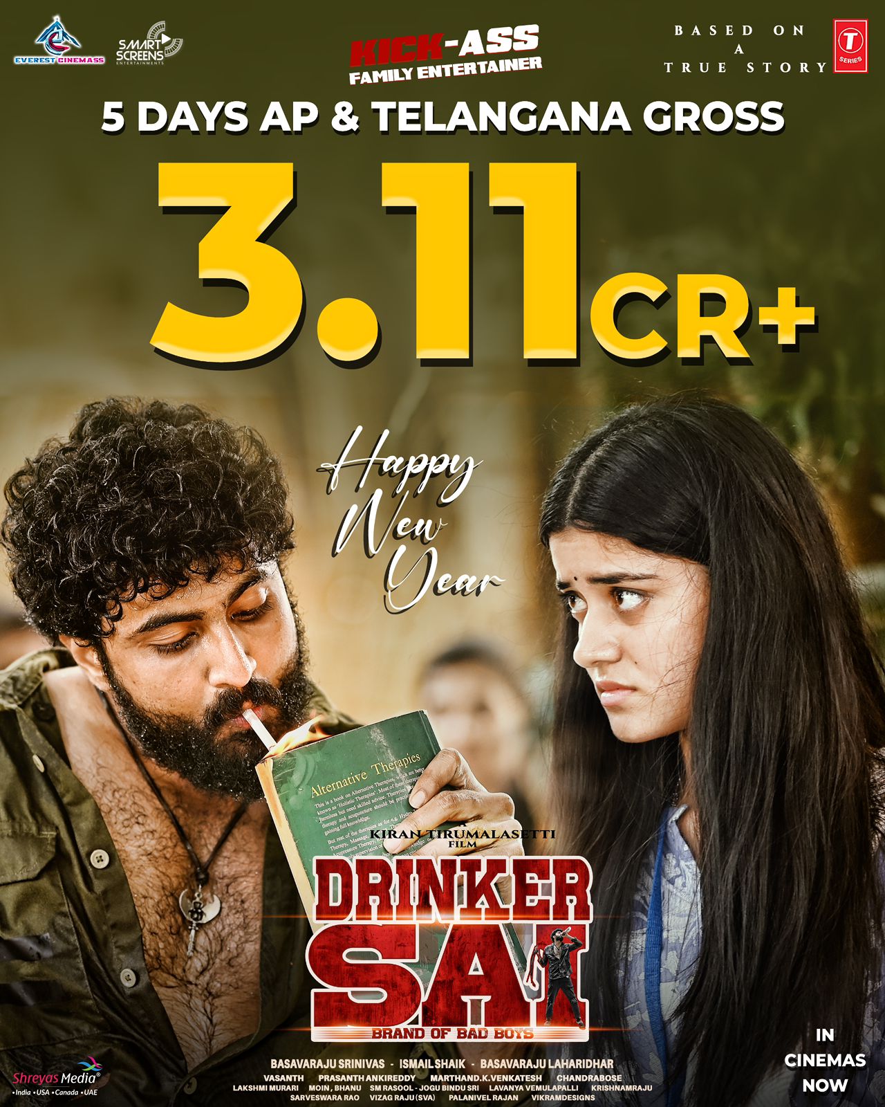 "Drinker Sai" Movie Running successfully and collects Rs. 3.11 Crores in 5 Days in AP and Telangana