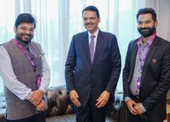 Film producers Abhishek Agarwal and Vikram Reddy announce the world's largest cinema screen project in Nagpur at 'Waves 2025'