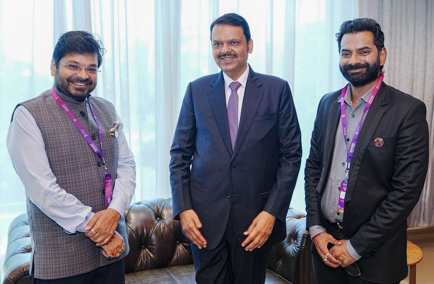 Film producers Abhishek Agarwal and Vikram Reddy announce the world's largest cinema screen project in Nagpur at 'Waves 2025'