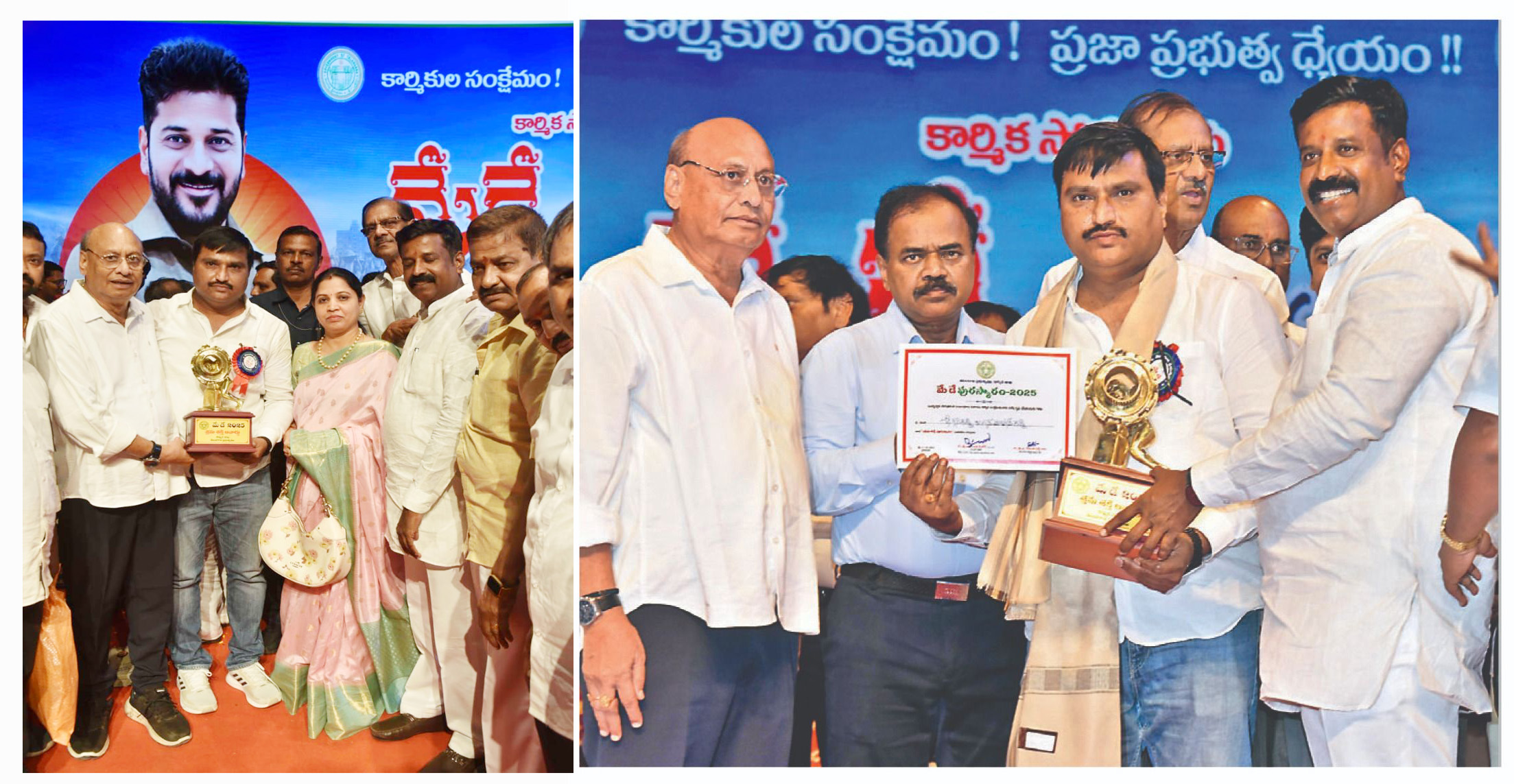 INTUC leader Kasireddy receives Shramika Shakti Award from Jaganmohan Reddy