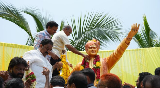 NTR statue unveiled in Yagnanarayanapuram, Khammam district
