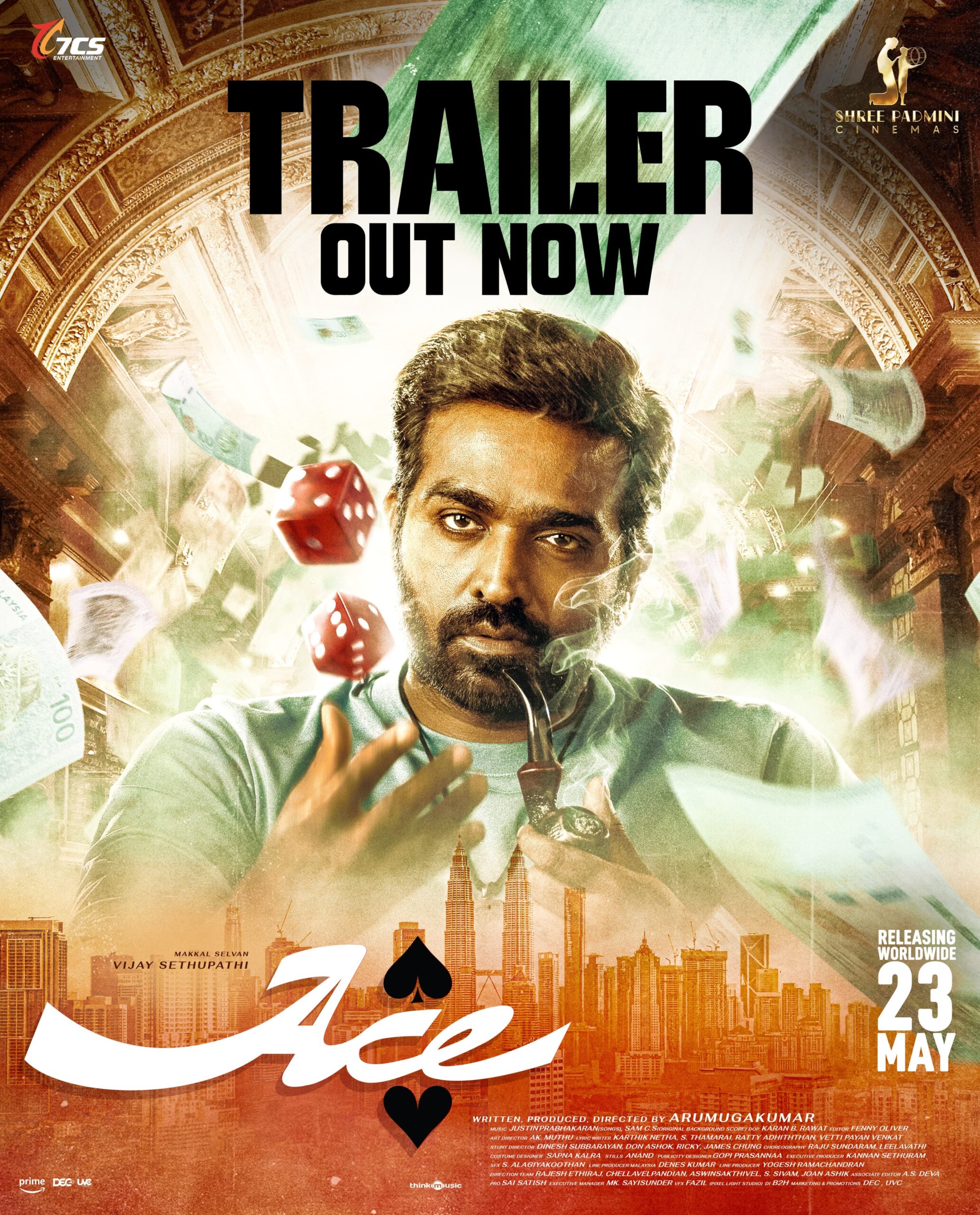 Vijay Sethupathi’s Fun-filled Action Entertainer Ace Trailer Unleashed, Telugu Release Through Shree Padmini Cinemas On May 23rd
