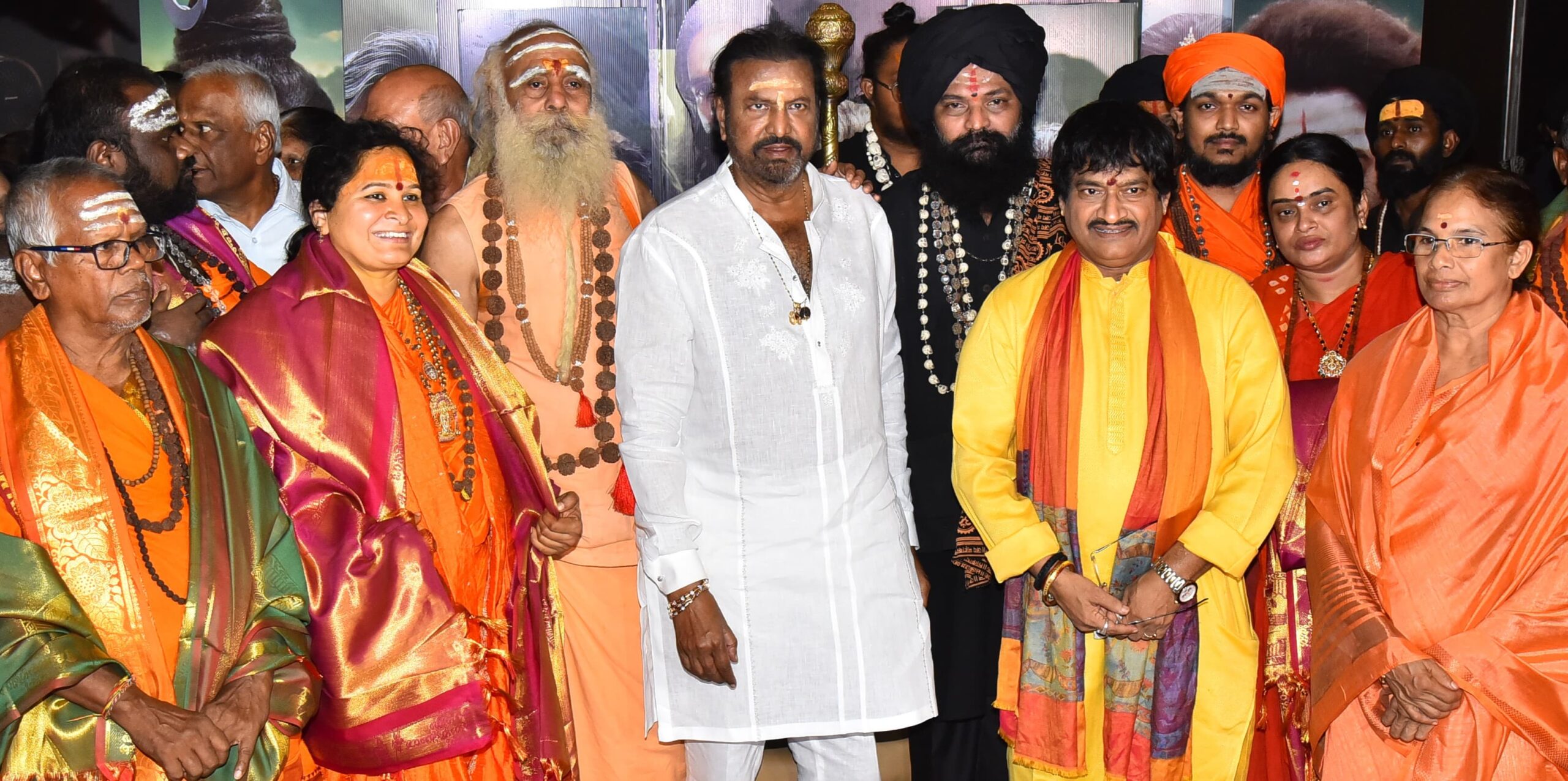 Aghoras, saints, and Naga saints watch the special performance of 'Kannappa'