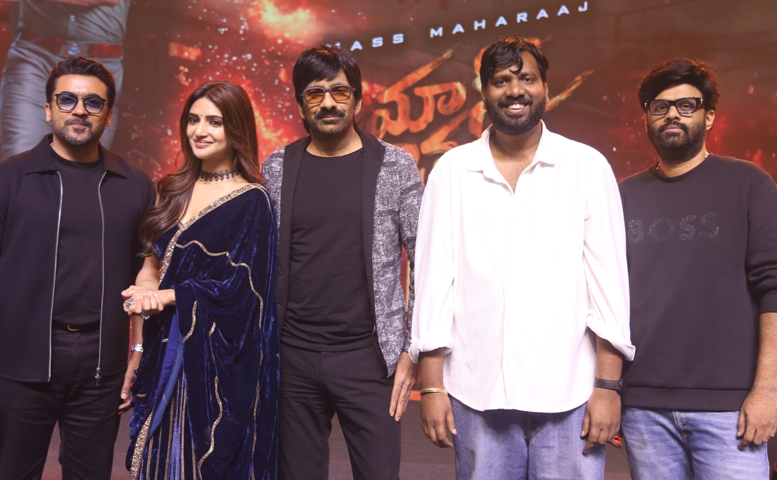 Surya and Ravi Teja at the ‘Mass Jathara’ Pre-Release Event