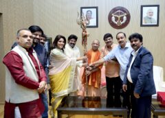 God Of Masses Nandamuri Balakrishna, Boyapati Sreenu & Makers Of Akhanda 2 The Thaandavam Meet UP CM Yogi Adityanath & Present Him With Symbolic Trident