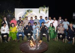 A grand victory celebration at the Megastar's house