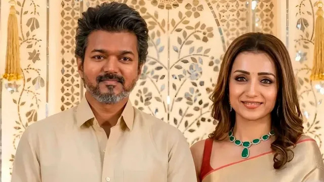 Vijay makes a splash with Trisha at the wedding..videos go viral on social media