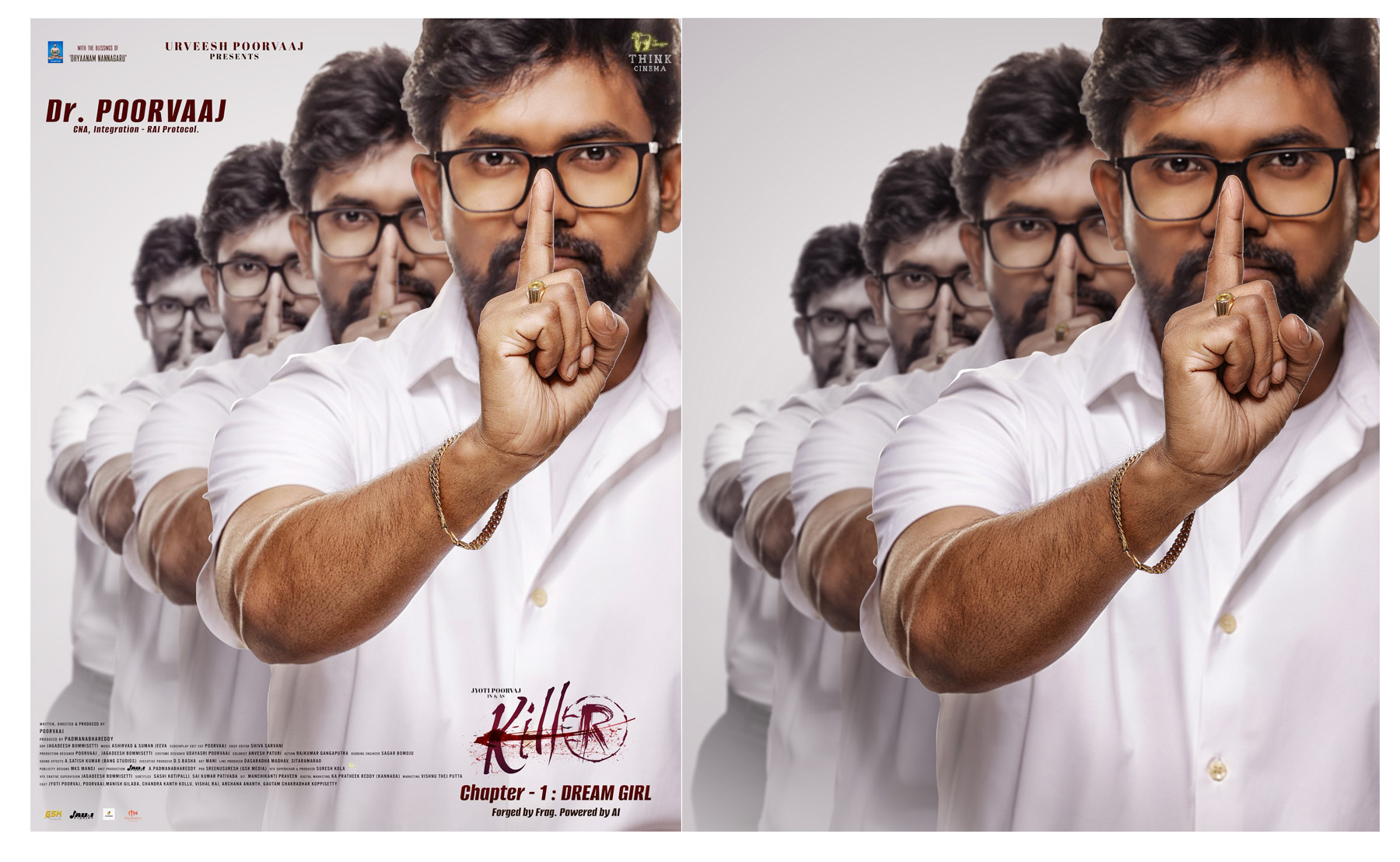 Hero and director Purvaj as Dr. Purvaj from the sci-fi thriller movie 'Killer' first look poster released