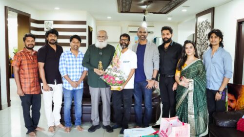 The 'Kalyanam Kamaneeyam Jeevitham' poster, unveiled by renowned writer Vijayendra Prasad
