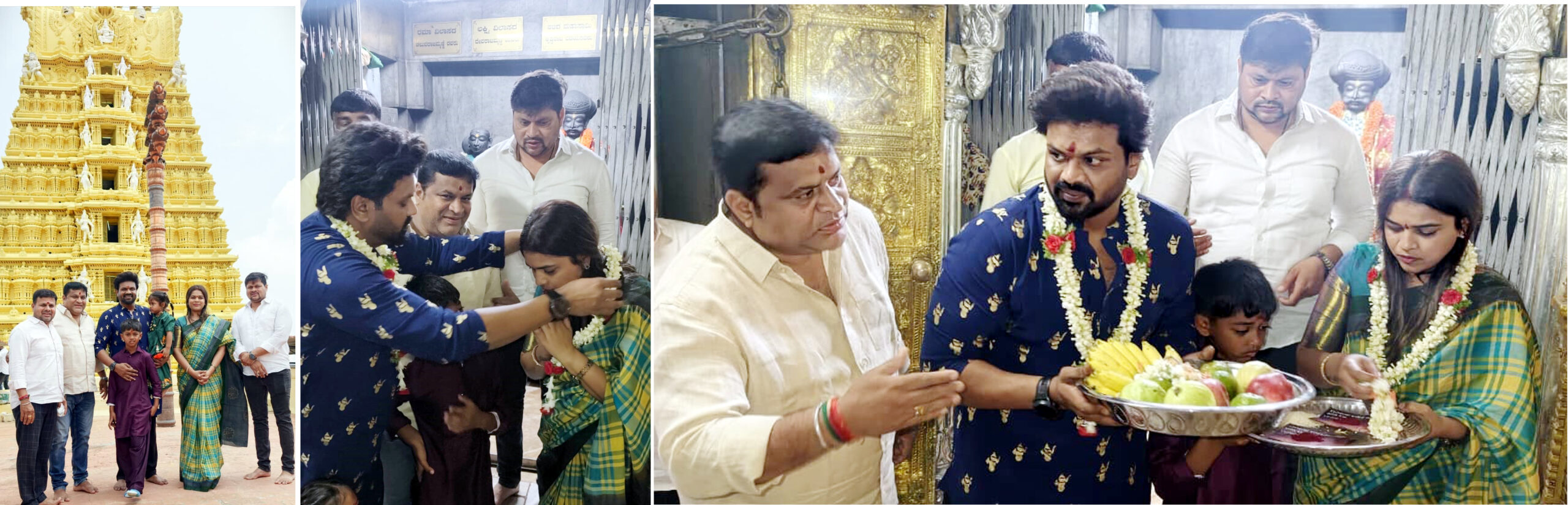 'RawKing' Manoj Manchu and Wife Bhuma Mounika Manchu Seek Blessings at Sri Chamundeshwari Temple in Mysuru
