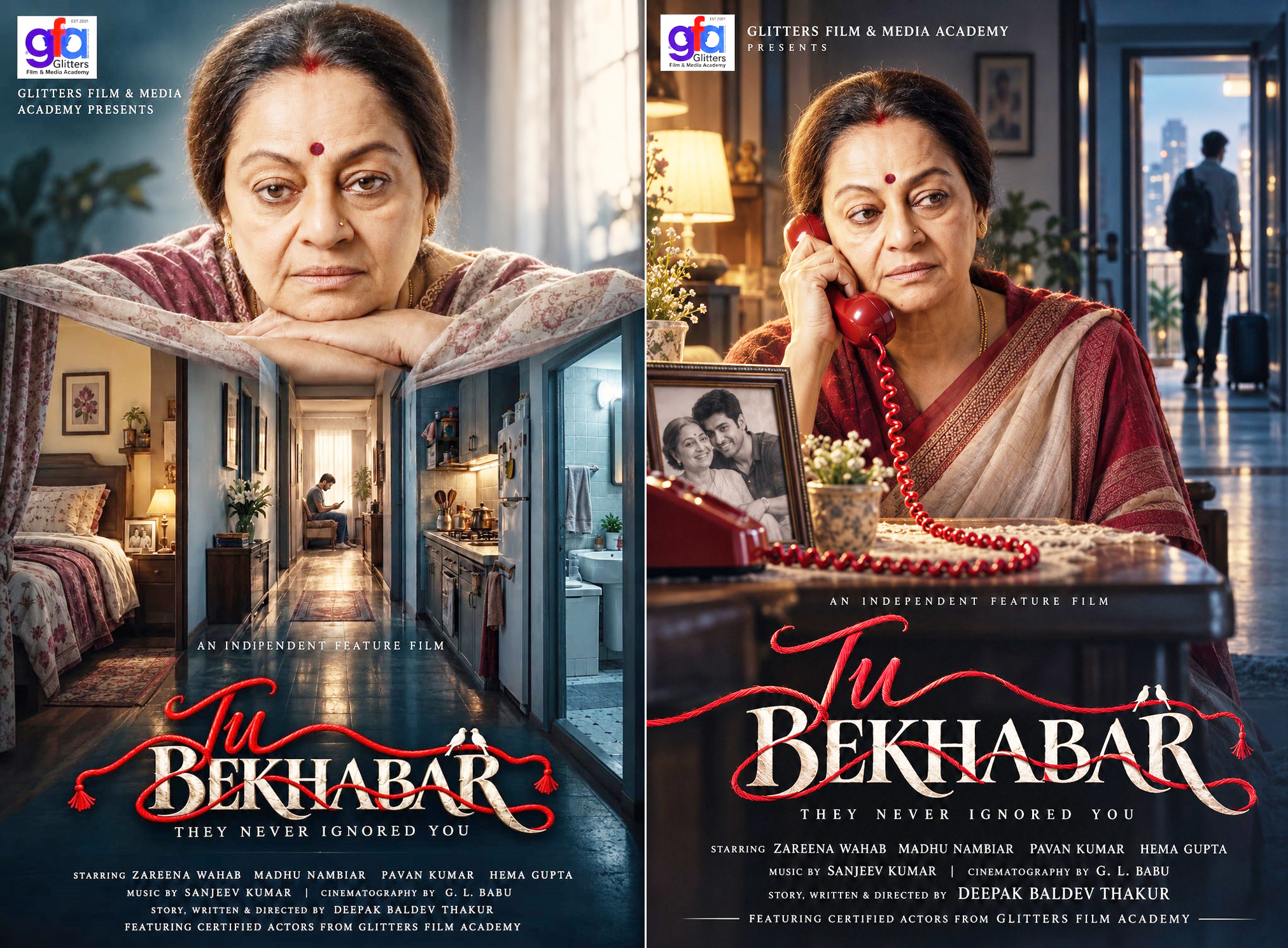 Veteran Actress Zarina Wahab to Lead Deepak Baldev Thakur’s Social Drama "Tu Bekhabar" Hindi and Telugu—